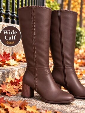 NWT Wide Calf Comfortview Chocolate Brown Extra Wide WW Tall Boots